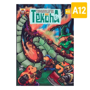 Capa do livro de RPG Capyventuras em Tekoha, de Marco ByM, publicado pela Bravura Jogos